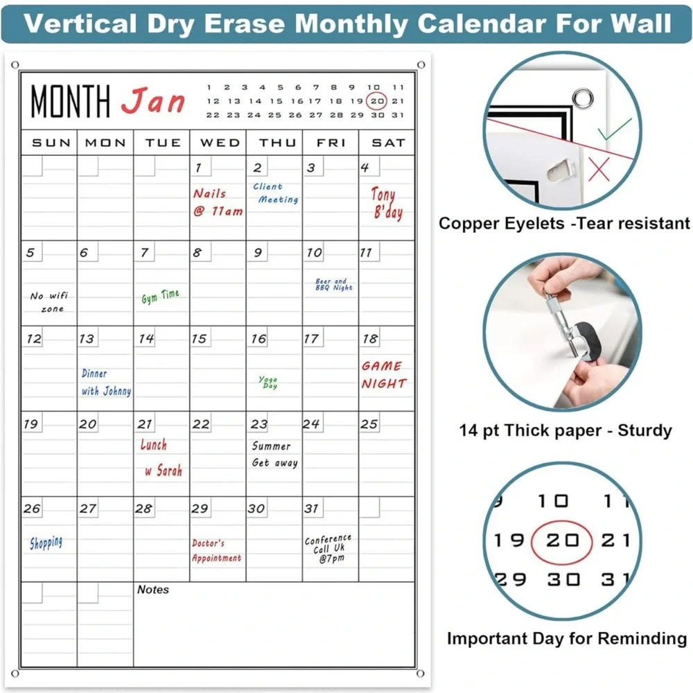 Dry Erase Planning Calendar. Missing the eraser and pushpins.